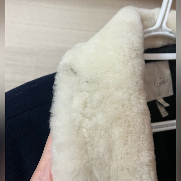 Joie women’s moto jacket size xl, leather and wool accents with belted waist - Picture 9 of 10